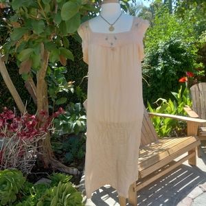 Vintage Peach embroidered nightgown/lingerie 100% silk